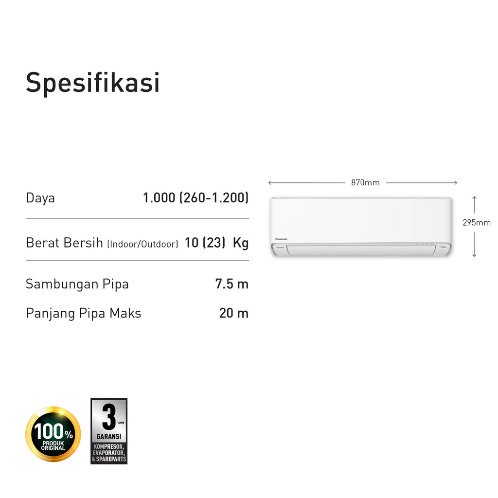 panasonic cs/cu xu13xkp ac inverter + nanoe x + wlan built in [1.5 pk] garansi resmi original