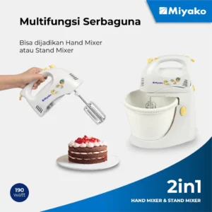 mixer miyako sm625 stand mixer berdiri putih 3.5 liter garansi resmi original