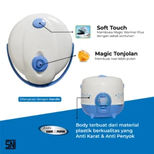 magic com miyako mcm612 rice cooker3 in 1 magic warmer plus 1.2 liter garansi resmi original