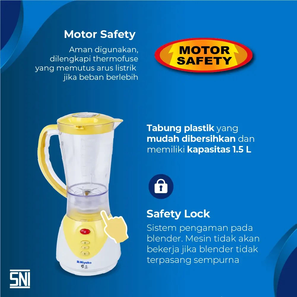 blender miyako bl211ply (plastik) kuning [1.5l] garansi resmi original