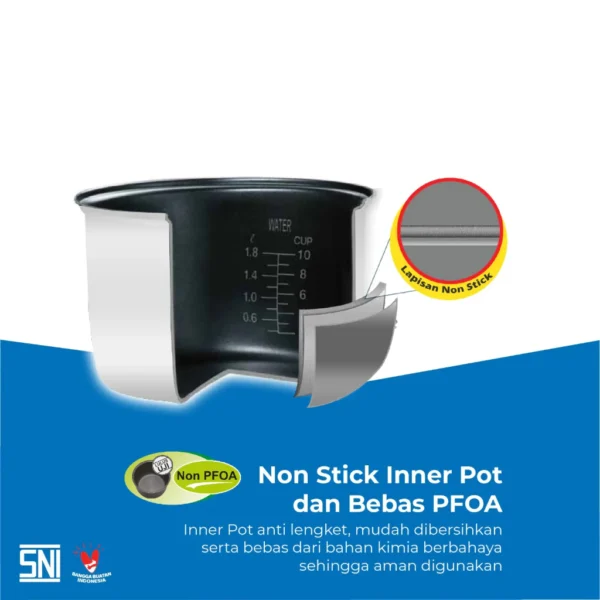 magic com miyako mcm586 rice cooker anti lengket dan penyok magic warmer plus 1.8l 3in1 garansi resmi original