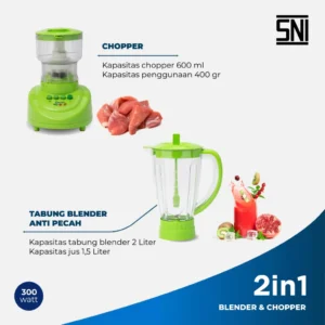 blender chopper miyako ch501pf/ap (plastik) hijau [1.5l] garansi resmi original