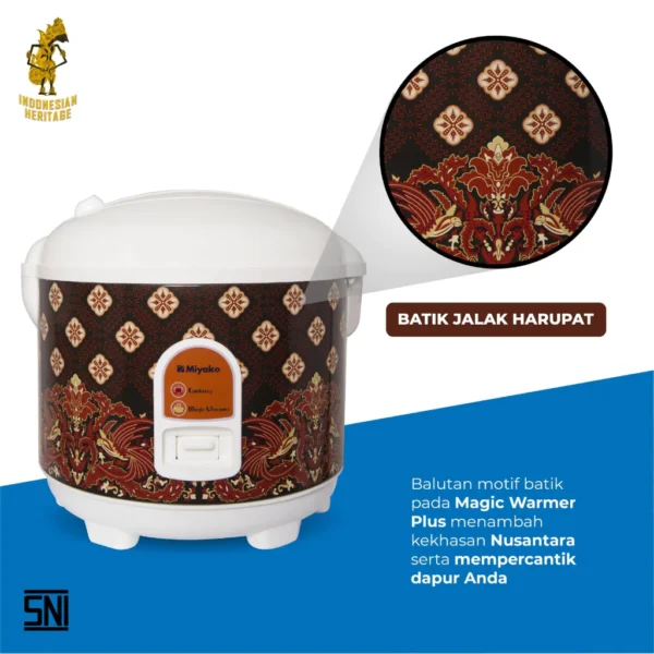 rice cooker miyako mcm528btk magic com magic warmer plus 1.8l 3in1 395w batik garansi resmi original
