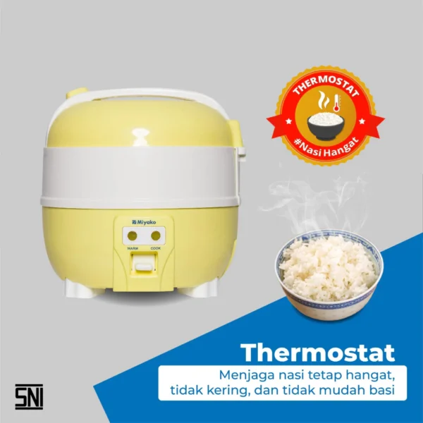 magic com miyako mcm610 rice cooker 1 liter magic warmer plus 3in1 kuning garansi resmi original