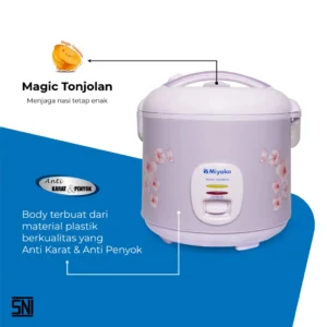 magic com miyako mcm509 magic warmer plus rice cooker 1,8 liter garansi resmi original
