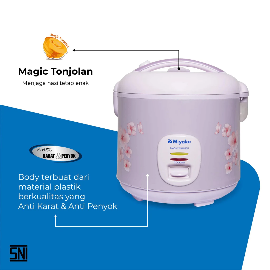 magic com miyako mcm509 magic warmer plus rice cooker 1,8 liter garansi resmi original magic com miyako mcm509 magic warmer plus rice cooker 1,8 liter garansi resmi original
