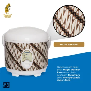 magic com miyako mcm508btkprg magic warmer plus rice cooker [1,8 ltr] garansi resmi original
