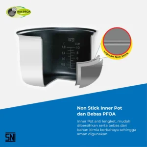 magic com miyako mcm508btkwyg rice cooker 1.8 liter motif batik 395 watt garansi resmi original