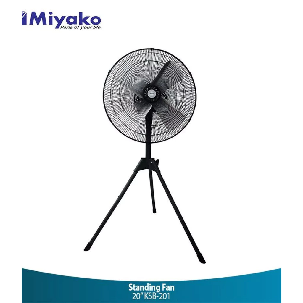 kipas angin miyako ksb201 stand fan 20in alumunium 150w garansi resmi original