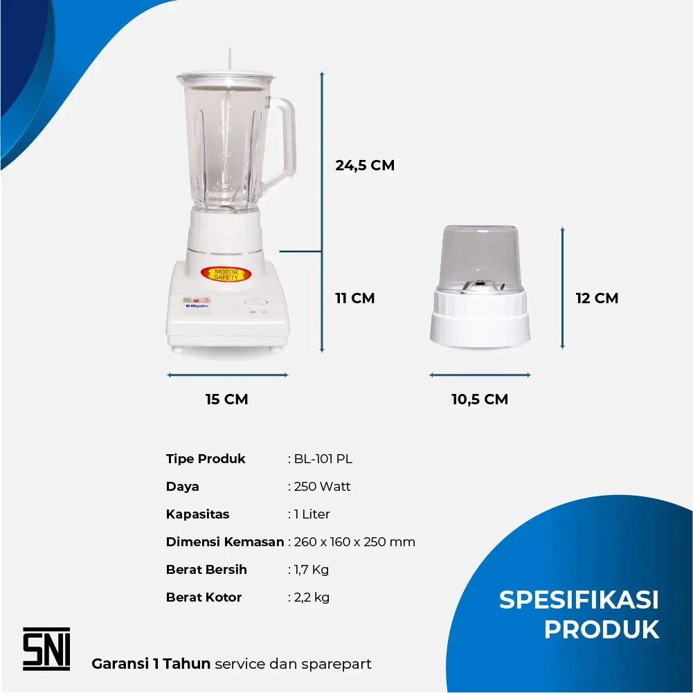 blender miyako bl101pl plastik 1 liter putih 250 watt garansi resmi original blender miyako bl101pl plastik 1 liter putih 250 watt garansi resmi original