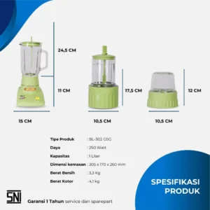blender miyako bl302gsg (kaca) hijau [1l]