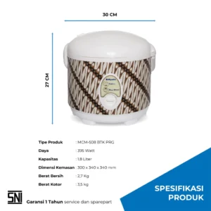 magic com miyako mcm508btkprg magic warmer plus rice cooker [1,8 ltr] garansi resmi original