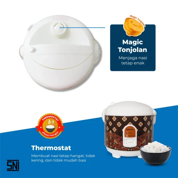 rice cooker miyako mcm528btk magic com magic warmer plus 1.8l 3in1 395w batik garansi resmi original
