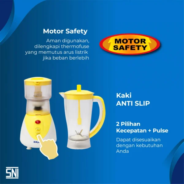 blender chopper miyako ch511ply yellow [1,5 l] plastik garansi resmi original