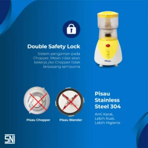 blender chopper miyako ch511ply yellow [1,5 l] plastik garansi resmi original