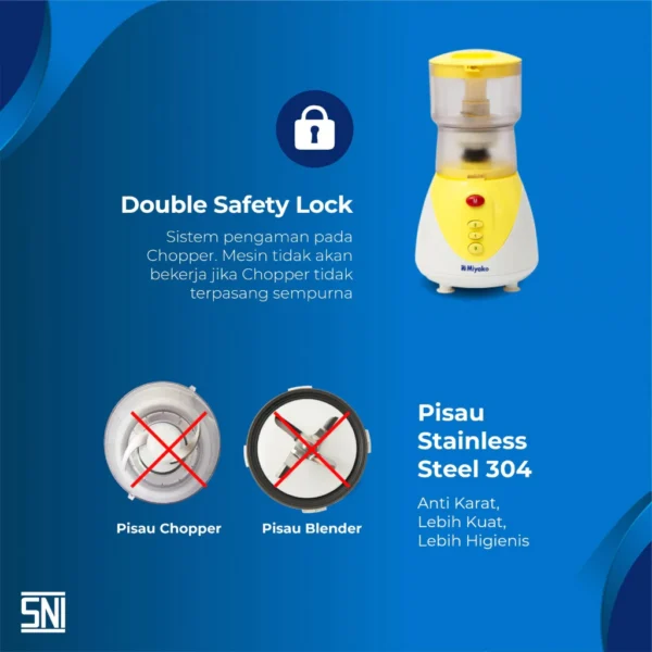 blender chopper miyako ch511ply yellow [1,5 l] plastik garansi resmi original