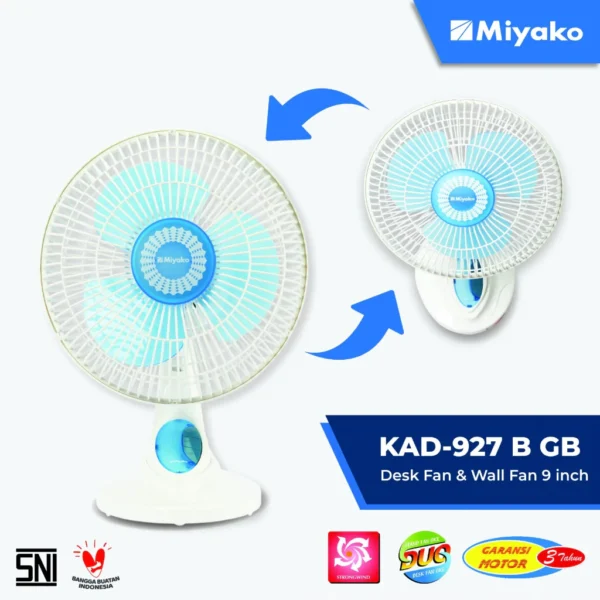 kipas angin miyako kad927bgb kipas meja kipas dinding 9 inc garansi resmi original