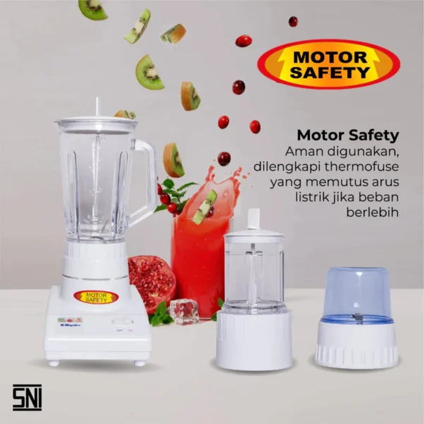 blender miyako bl102pl plastik 3 in 1 dry mill & wetmill putih 1 liter garansi resmi original