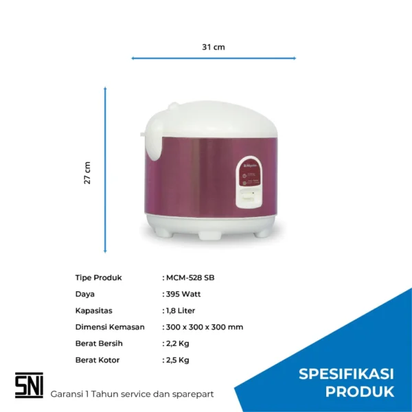 magic warmer plus miyako mcm528sb magic com 1,8 liter rosegold garansi resmi original