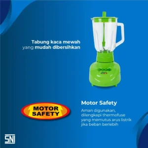 blender miyako bl152gf (kaca) hijau [1.5l] garansi resmi original