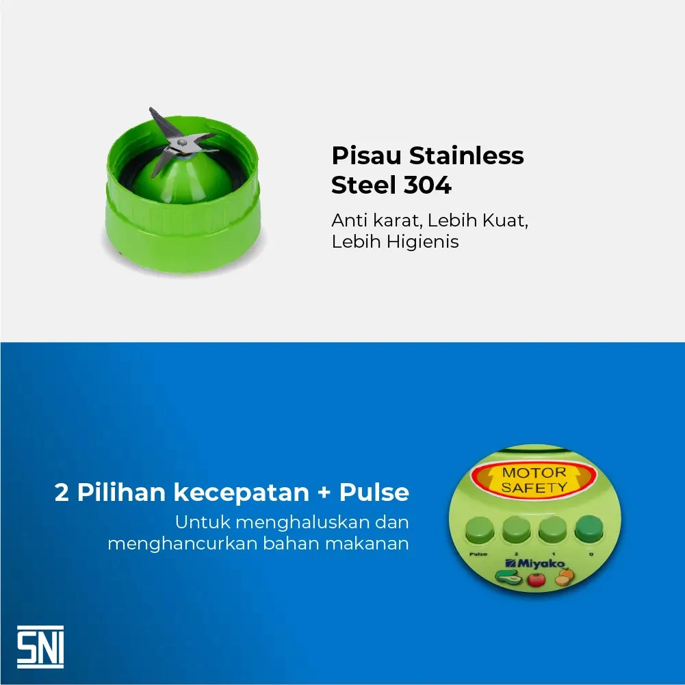 blender miyako bl152gf (kaca) hijau [1.5l] garansi resmi original