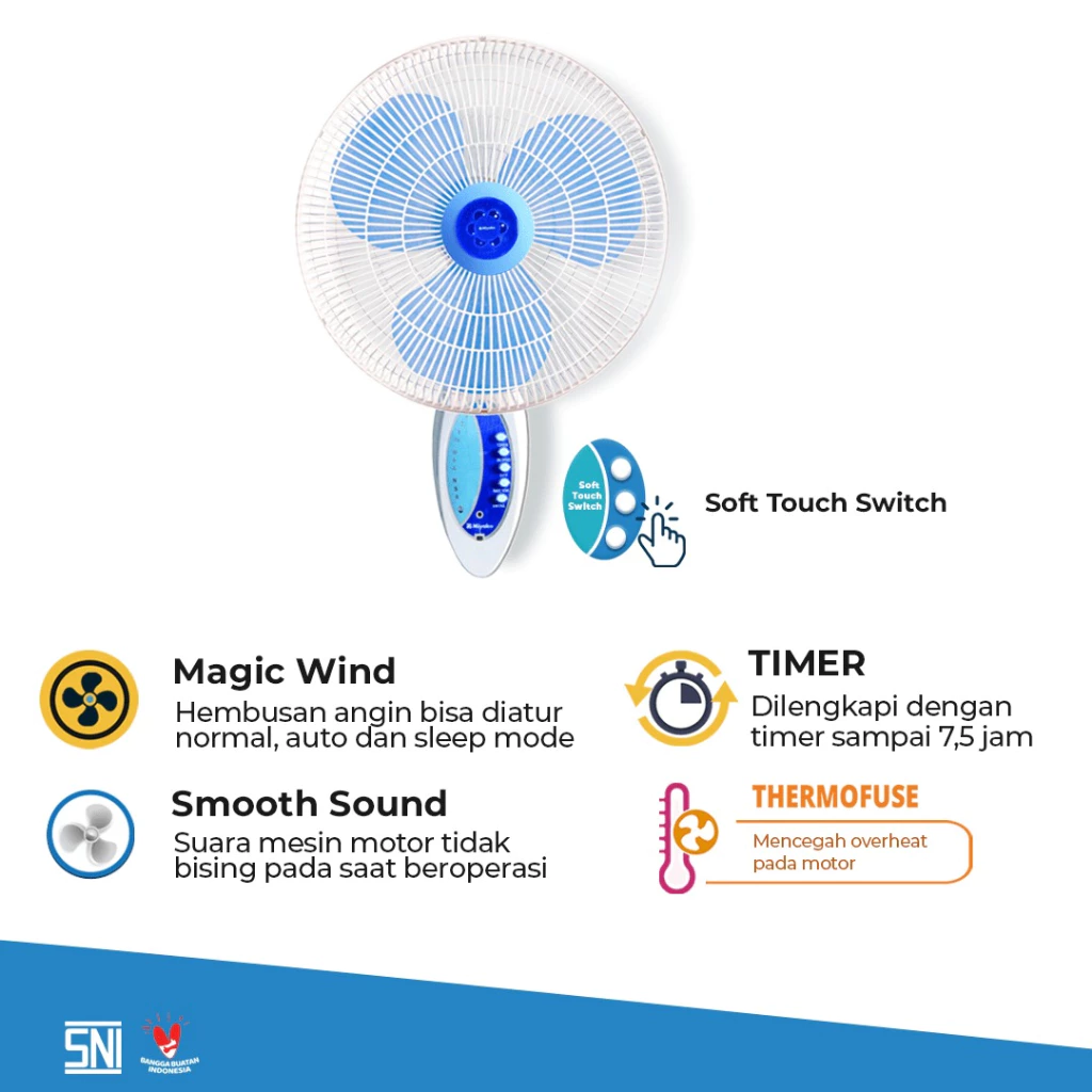 kipas angin miyako tjr101pl 3 in 1 fan 16 inch garansi resmi original