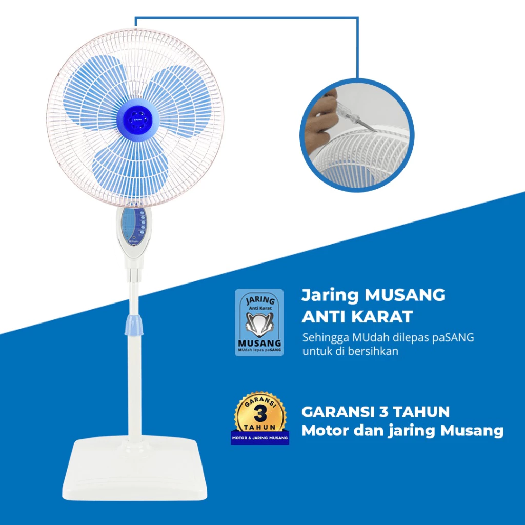 kipas angin miyako tjr101pl 3 in 1 fan 16 inch garansi resmi original