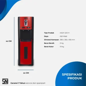 dispenser miyako wdp200 galon bawah (hot normal) merah garansi resmi original