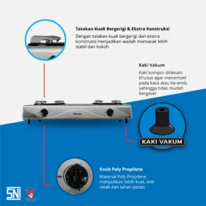 kompor gas miyako kg202se body stainless 2 tungku garansi resmi original