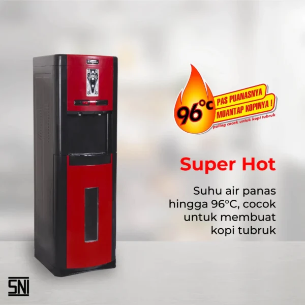 dispenser miyako wdp200 galon bawah (hot normal) merah garansi resmi original