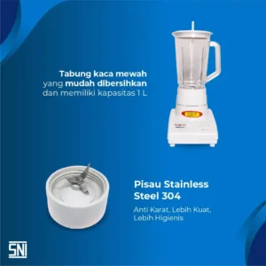 blender miyako bl101gs (kaca) putih [1l] garansi resmi original