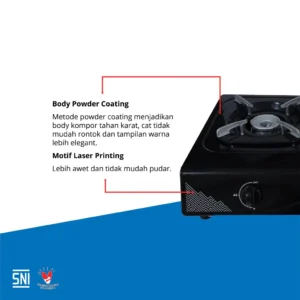 kompor gas miyako kg202ce 2 tungku tekanan rendah garansi resmi original