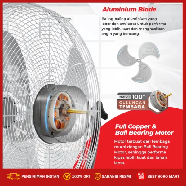 maspion power fan / kipas angin berdiri / stand fan 20 inch pw 507 s original