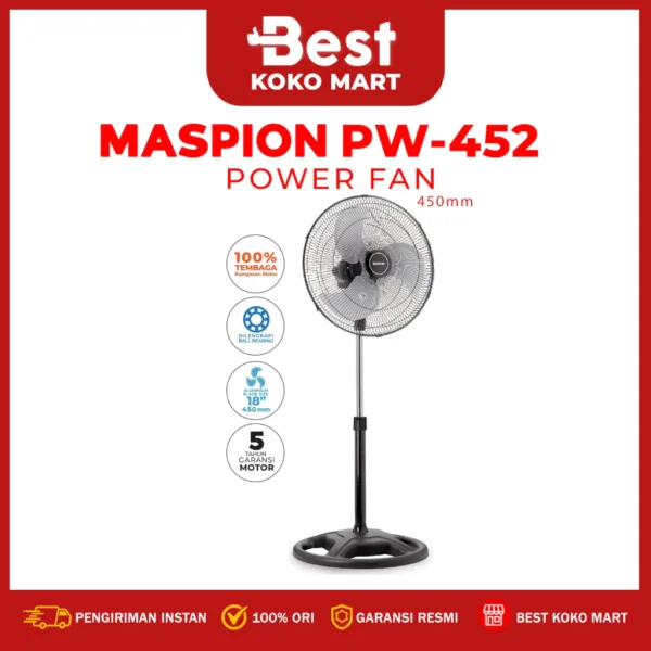 maspion power fan / kipas angin daya 18 inch pw 452 garansi resmi original