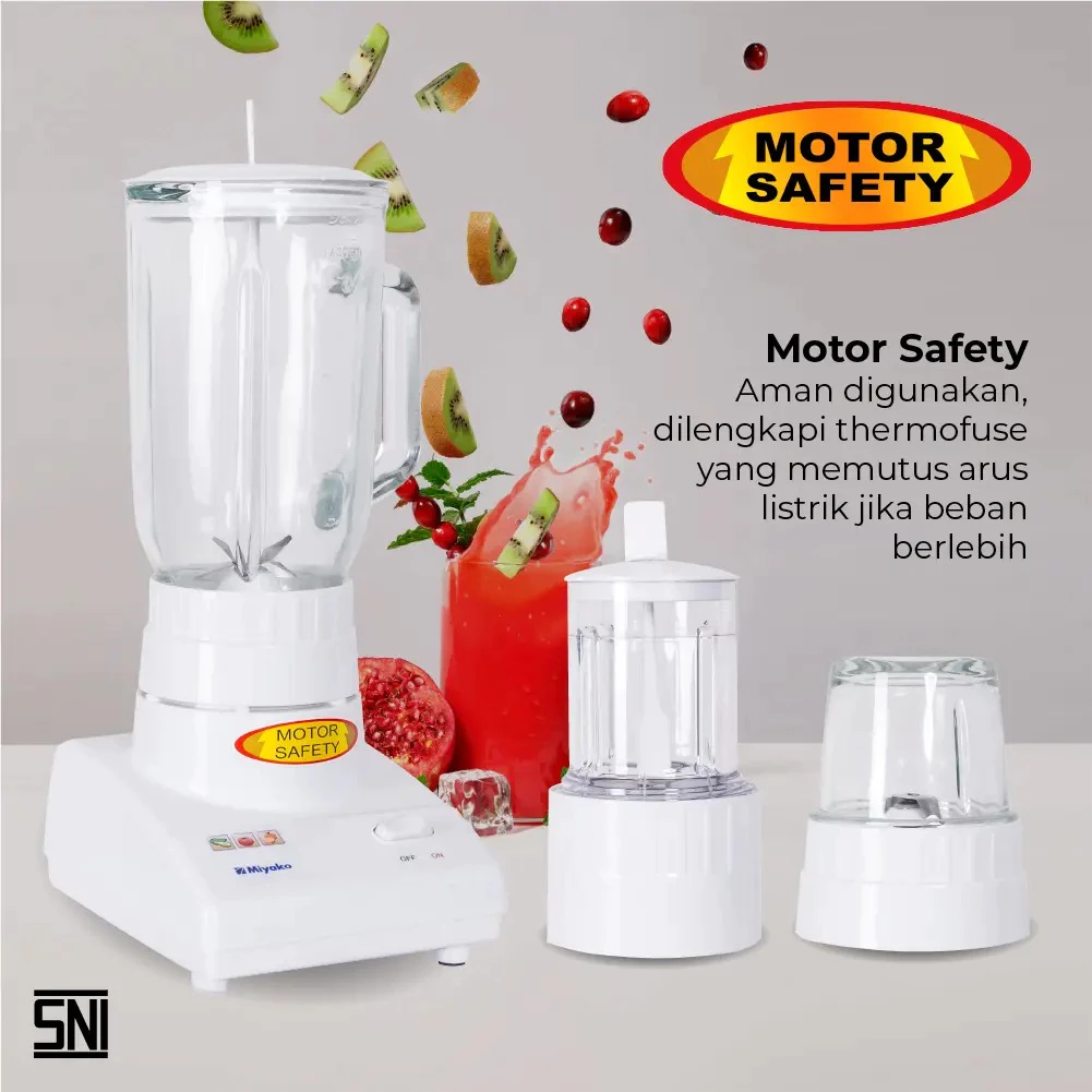 blender miyako bl102gs (kaca) putih [1l] garansi resmi original