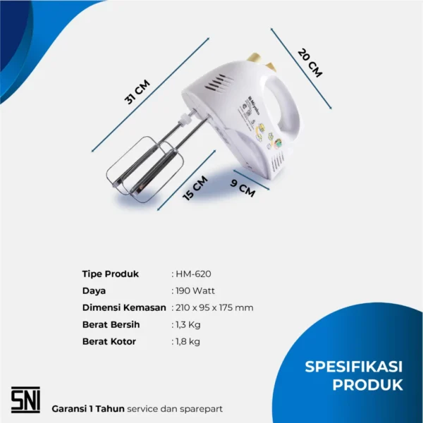 hand mixer miyako hm620 mixer tangan pengaduk bahan makanan