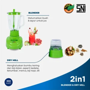 blender miyako bl151gf (kaca) hijau [1.5l] garansi resmi original