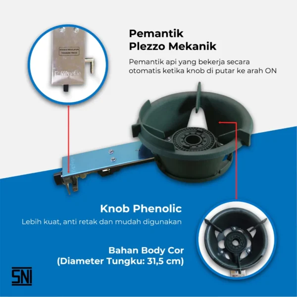 kompor gas komersil miyako mh388 1 tungku garansi resmi original