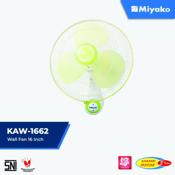 kipas angin miyako kaw1662gb kipas dinding 16 inc wall fan 3 baling baling kaw 1662 gb garansi resmi original