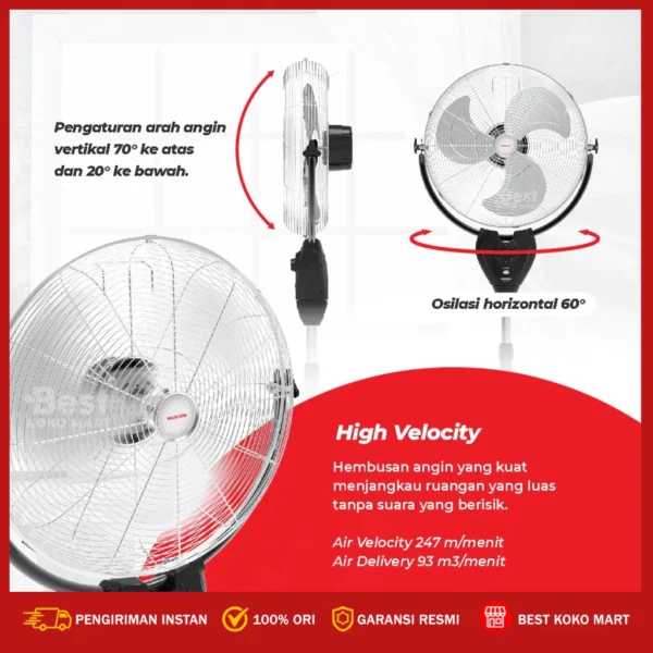 maspion power fan / kipas angin berdiri / stand fan 20 inch pw 507 s original