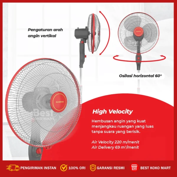 maspion kipas angin berdiri / stand fan 16 inch ex 174 original