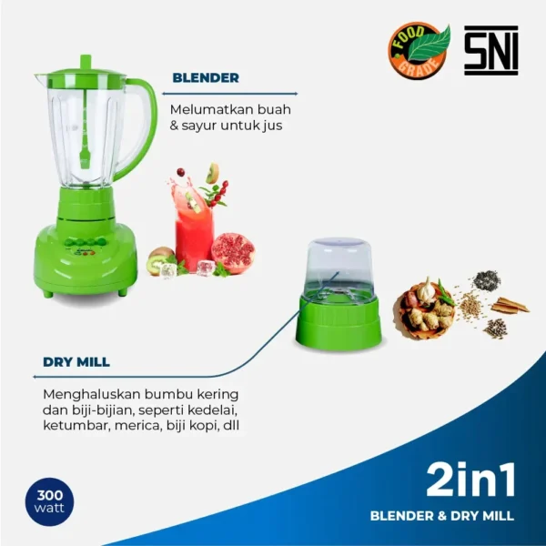 blender miyako bl151pf/ap (plastik) hijau [1,5l] garansi resmi original
