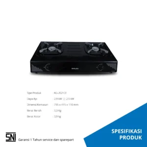 kompor gas miyako kg202ce 2 tungku tekanan rendah garansi resmi original