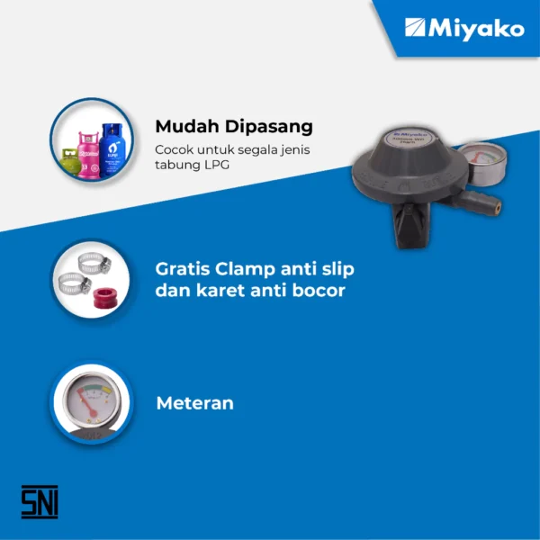 regulator selang gas miyako rms106m [1.8m] garansi resmi original