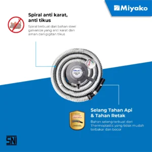 regulator selang gas miyako rms106m [1.8m] garansi resmi original