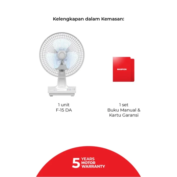 maspion desk fan/ kipas angin meja 6inch f 15da original garansi resmi