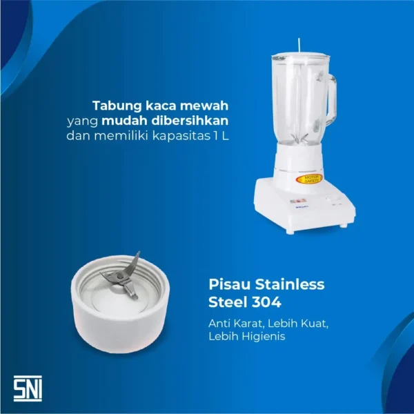 blender miyako bl102gs (kaca) putih [1l] garansi resmi original