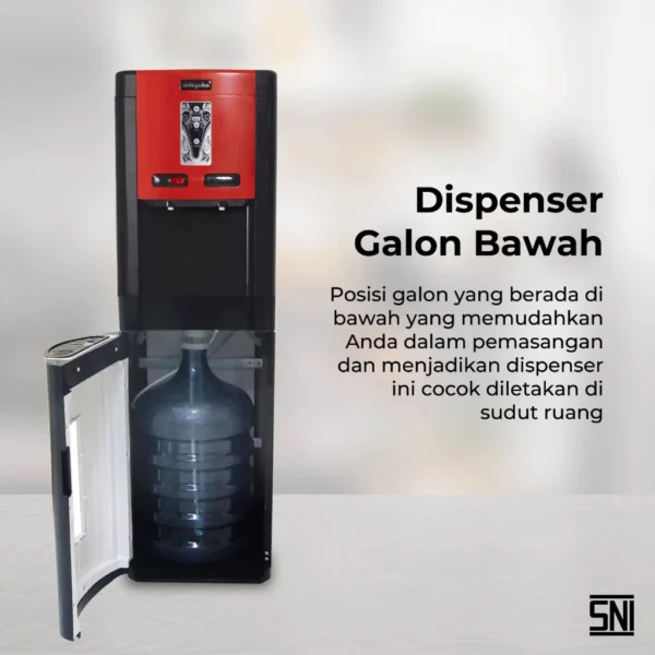 dispenser miyako wdp200 galon bawah (hot normal) merah garansi resmi original