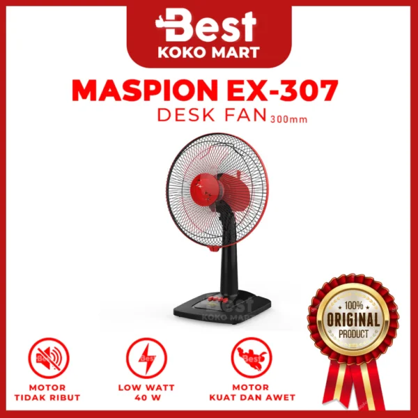 maspion desk fan / kipas angin meja ex 307 (12 inch) original garansi resmi