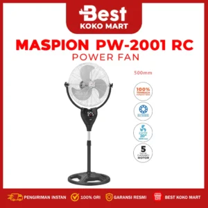 maspion power fan pw 2001 rc / stand fan 20 inch / kipas angin daya berdiri 20 inch dengan remot kontrol original